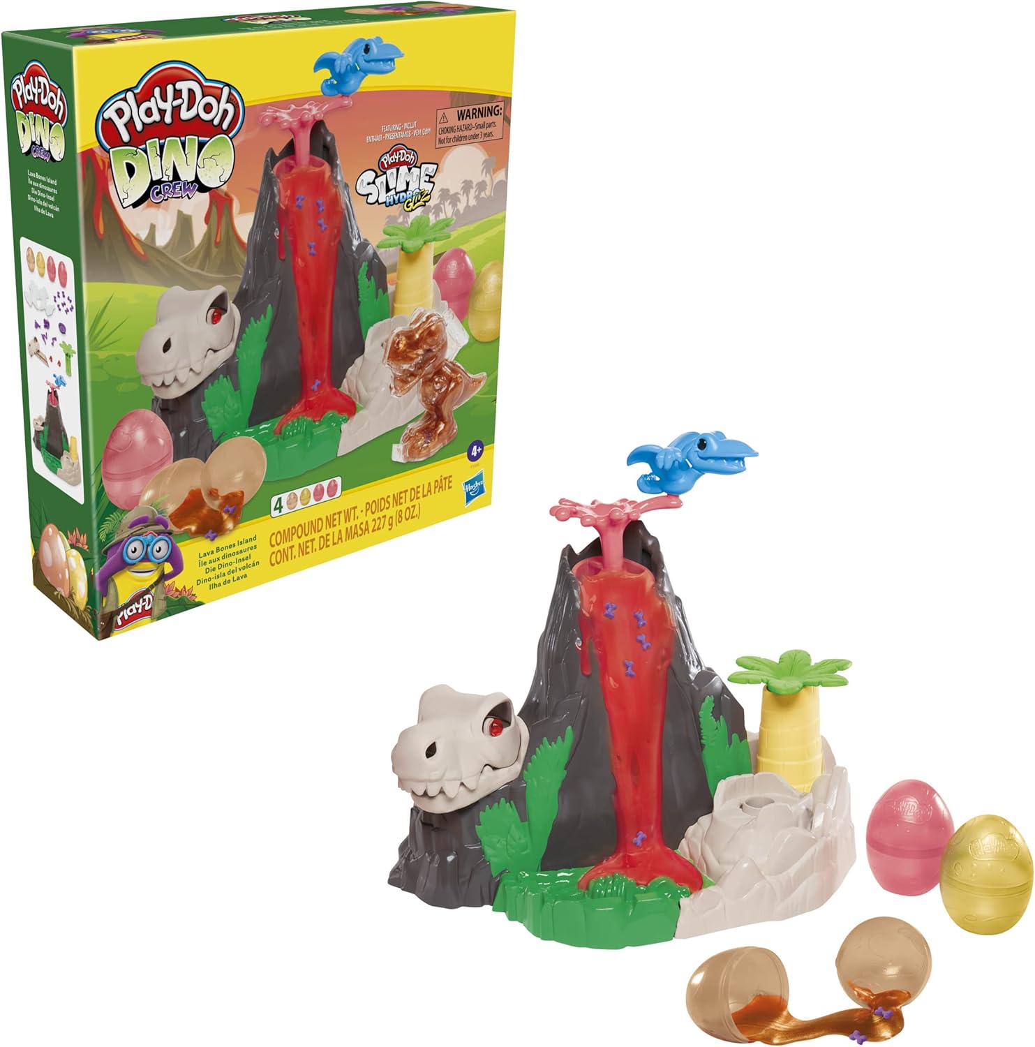 Play-Doh Slime Dino Crew Lava Bones Island