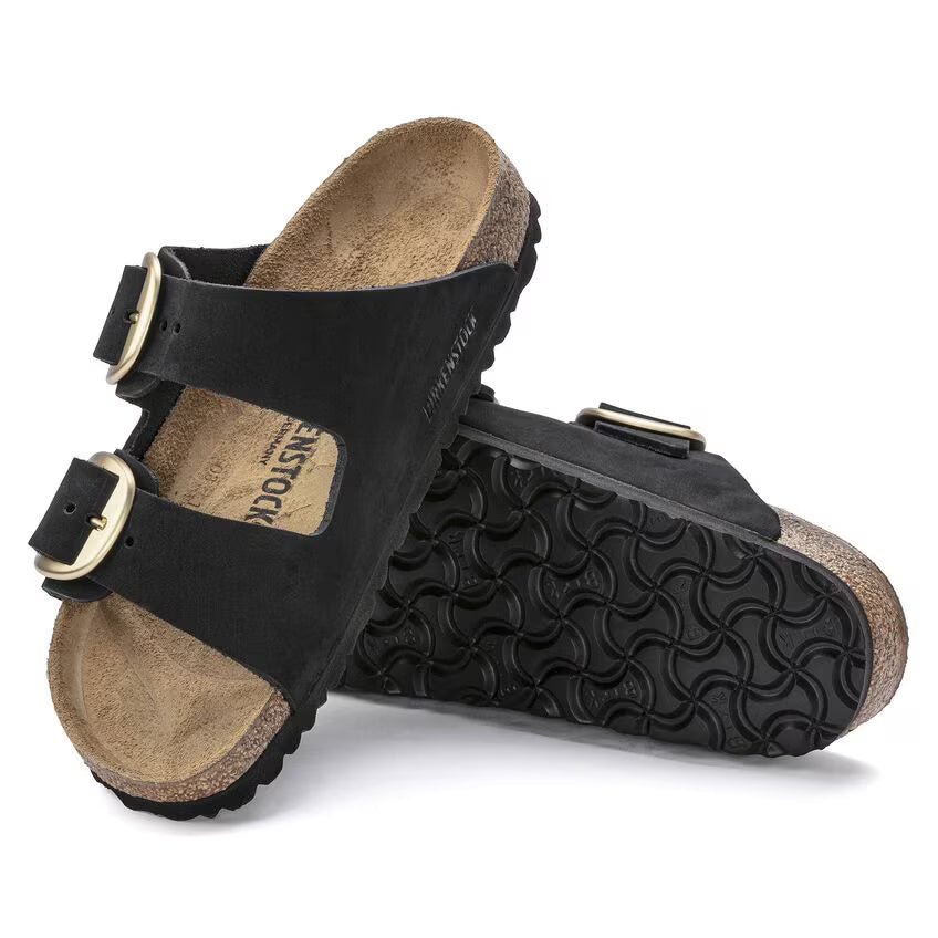 Arizona Big Buckle Nubuck Leather - Black