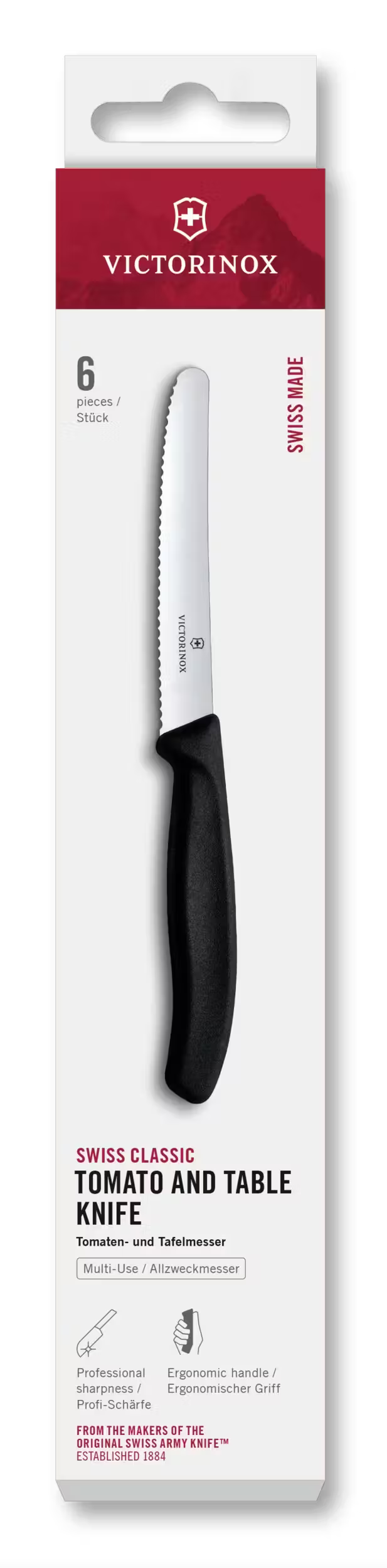 Swiss Classic Tomato and Table Knife Set, 6 Pieces