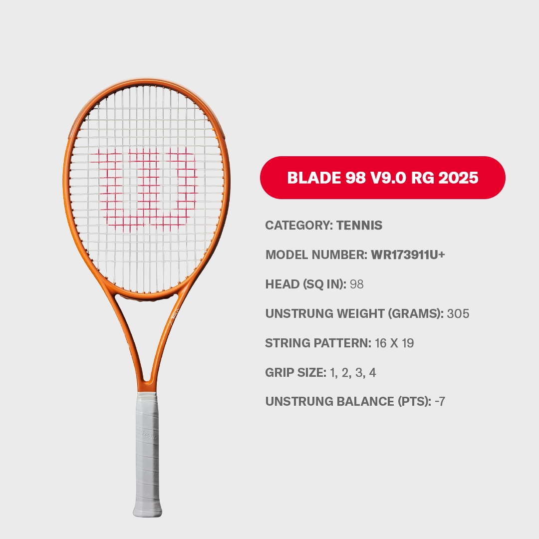 Blade 98 V9.0 Roland Garros (UNSTRUNG) - 16X19