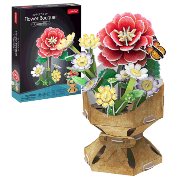 3D Puzzle Camellia Flower Bouquet